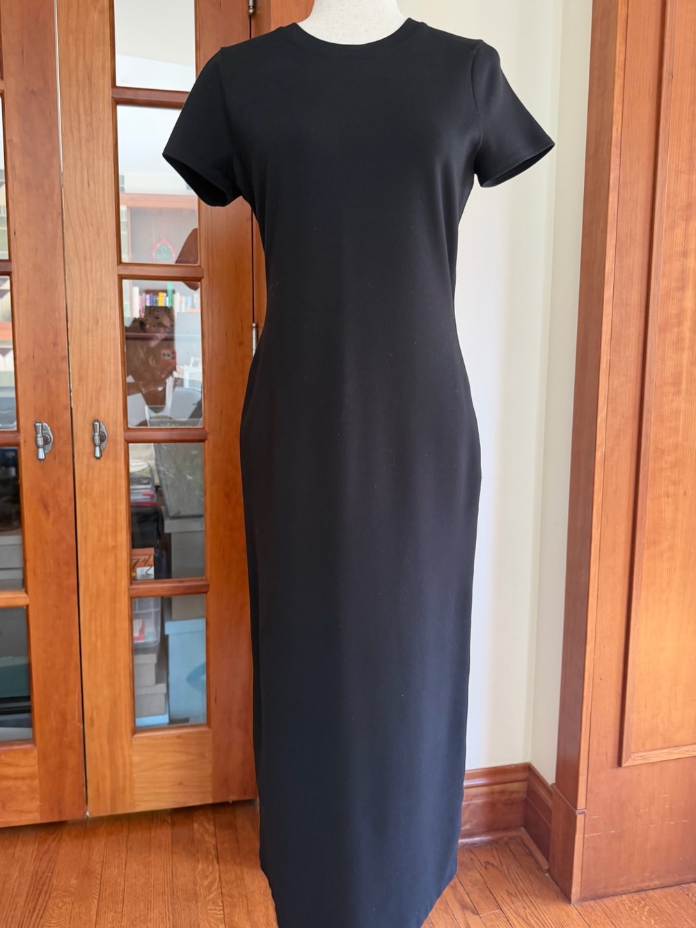 rag & bone Black Short-Sleeve Crewneck Maxi Dress